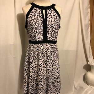 Ladies dress size 12 Black with White Hearts